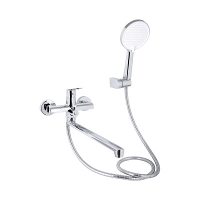 Змішувач для ванни Qtap Evia з довгим поворотним виливом (з душовим гарнітуром) QTEVI260CRM47579 Chrome Змішувач для ванни Qtap Evia з довгим поворотним виливом (з душовим гарнітуром) QTEVI260CRM47579 Chrome