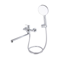 Змішувач для ванни Qtap Evia з довгим поворотним виливом (з душовим гарнітуром) QTEVI260CRM47579 Chrome Змішувач для ванни Qtap Evia з довгим поворотним виливом (з душовим гарнітуром) QTEVI260CRM47579 Chrome