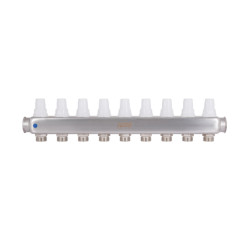 Колектор з витратомірами (нерж.) 1" х9 Icma № К073 Колектор з витратомірами (нерж.) 1" х9 Icma № К073