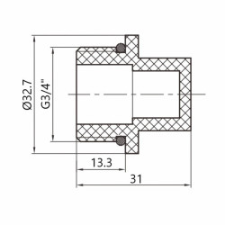 Заглушка PPR Thermo Alliance з різьбою 20х3/4" ЗР Заглушка PPR Thermo Alliance з різьбою 20х3/4" ЗР