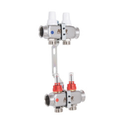 Колектор Icma № К073 з витратомірами (нерж.) 1" х 3/4" на 2 виходи Колектор Icma № К073 з витратомірами (нерж.) 1" х 3/4" на 2 виходи