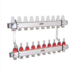 Колектор Icma № К073 з витратомірами (нерж.) 1" х 3/4" на 2 виходів Колектор Icma № К073 з витратомірами (нерж.) 1" х 3/4" на 2 виходів