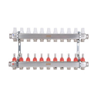 Колектор Icma № К073 з витратомірами (нерж.) 1" х 3/4" на 11 виходів Колектор Icma № К073 з витратомірами (нерж.) 1" х 3/4" на 11 виходів
