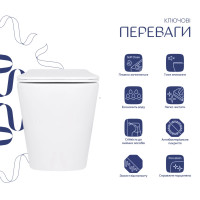 Готове рішення Qtap для ванної кімнати: Унітаз напольний Tern Ultra Quiet QT17223303AW + інсталяція QT0122490S+ клавіша QT0111M08V1384W