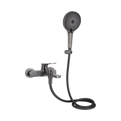 Змішувач для ванни Qtap Slavonice (з душовим гарнітуром) QTSLV259GMB48035 Gunmetal Black PVD Змішувач для ванни Qtap Slavonice (з душовим гарнітуром) QTSLV259GMB48035 Gunmetal Black PVD