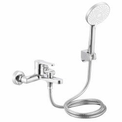 Змішувач латунний для ванни Lidz Astra 006 (з душовим гарнітуром) (k35) LDAST006CRM48087 Chrome