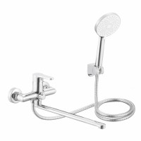 Змішувач латунний для ванни Lidz Astra 005 з поворотним виливом (з душовим гарнітуром) (k35) LDAST005CRM48088 Chrome Змішувач латунний для ванни Lidz Astra 005 з поворотним виливом (з душовим гарнітуром) (k35) LDAST005CRM48088 Chrome