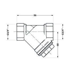 Фільтр косий Icma №50 грубої очистки 1 1/4"ВВ латунний 83050AG05