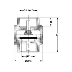 Зворотний клапан Icma з латунним штоком 1 1/4"ВВ №53