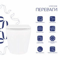 Унітаз підвісний Qtap Scorpio безободковий Ultra Quiet з сидінням Soft-close QT14332380ASW