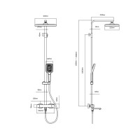 Душова система універсальна Qtap Sloup термостатична на три споживача (з виливом) QTSLO51103OC48217 Chrome
