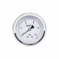 Манометр гліцериновий Thermo Alliancе Forte d63 мм, 1/4"З із заднім підключенням (латун.) 0-10 бар TAF171G10B