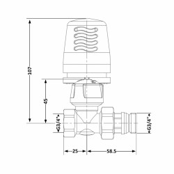 Кран радіаторний термостатичний Icma 3/4"ВЗ прямий №765+940 82765AE06940 Кран радіаторний термостатичний Icma 3/4"ВЗ прямий №765+940 82765AE06940