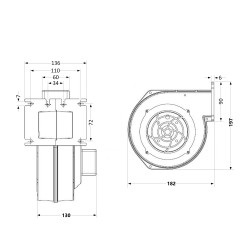 Вентилятор Thermo Alliance TA120 XX для котла до 40 кВт, 63 Вт, 255 м. куб.