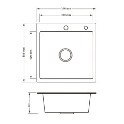 Lidz Handmade H5050HB Мийка для кухні інтегрована Decor Black PVD Honeycomb 2,5/0,5 мм LDH5050BDECPVD48369