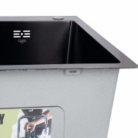 Lidz Handmade H5050HB Мийка для кухні інтегрована Decor Black PVD Honeycomb 2,5/0,5 мм LDH5050BDECPVD48369