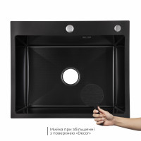 Lidz Handmade H6050HB Мийка для кухні інтегрована Decor Black PVD Honeycomb 2,5/0,5 мм LDH6050BDECPVD48371 Lidz Handmade H6050HB Мийка для кухні інтегрована Decor Black PVD Honeycomb 2,5/0,5 мм LDH6050BDECPVD48371