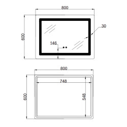 Дзеркало Lidz Kubis (KU2) 800х600 з LED-підсвічуванням Touch, з антизапотіванням, з димером, рег. яскравості LD78LF9048060 Дзеркало Lidz Kubis (KU2) 800х600 з LED-підсвічуванням Touch, з антизапотіванням, з димером, рег. яскравості LD78LF9048060