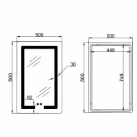 Дзеркало Lidz Kubis (KU2) 500х800 з LED-підсвічуванням Touch, з антизапотіванням, з димером, рег. яскравості LD78LF936508048448 Дзеркало Lidz Kubis (KU2) 500х800 з LED-підсвічуванням Touch, з антизапотіванням, з димером, рег. яскравості LD78LF936508048448