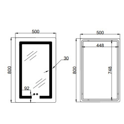 Дзеркало Lidz Kubis (KU2) 500х800 з LED-підсвічуванням Touch, з антизапотіванням, з димером, рег. яскравості LD78LF936508048448 Дзеркало Lidz Kubis (KU2) 500х800 з LED-підсвічуванням Touch, з антизапотіванням, з димером, рег. яскравості LD78LF936508048448