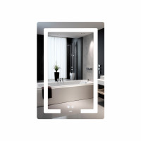 Дзеркало Lidz Kubis (KU2) 600х800 з LED-підсвічуванням Touch, з антизапотіванням, з димером, рег. яскравості LD78LF937608048449