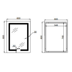 Дзеркало Lidz Kubis (KU2) 600х800 з LED-підсвічуванням Touch, з антизапотіванням, з димером, рег. яскравості LD78LF937608048449 Дзеркало Lidz Kubis (KU2) 600х800 з LED-підсвічуванням Touch, з антизапотіванням, з димером, рег. яскравості LD78LF937608048449