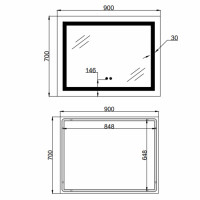 Дзеркало Lidz Kubis (KU1) 900х700 з LED-підсвічуванням Touch, з антизапотіванням, з димером, рег. яскравостіLD78LF9049070 Дзеркало Lidz Kubis (KU1) 900х700 з LED-підсвічуванням Touch, з антизапотіванням, з димером, рег. яскравостіLD78LF9049070