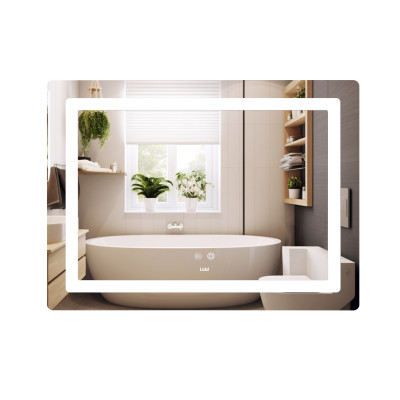 Дзеркало Lidz Kubis (KU2) 900х700 з LED-підсвічуванням Touch, з антизапотіванням, з димером, рег. яскравості LD78LF90448452 Дзеркало Lidz Kubis (KU2) 900х700 з LED-підсвічуванням Touch, з антизапотіванням, з димером, рег. яскравості LD78LF90448452