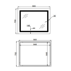 Дзеркало Lidz Kubis (KU2) 900х700 з LED-підсвічуванням Touch, з антизапотіванням, з димером, рег. яскравості LD78LF90448452 Дзеркало Lidz Kubis (KU2) 900х700 з LED-підсвічуванням Touch, з антизапотіванням, з димером, рег. яскравості LD78LF90448452
