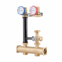 Насосна група Icma №R004 з ручним регулюванням та термостатичним змішувачем праве підключення 1 1/2"x1" 93R004AFD5505SC