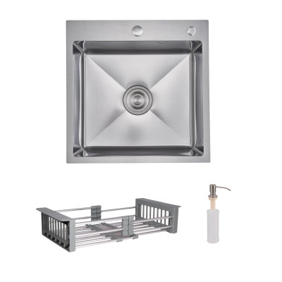 Комплект Lidz Handmade H5050H Мийка для кухні інтегрована Decor Honeycomb у комплекті з дозатором + Lidz K01G Корзина для кухонної мийки Комплект Lidz Handmade H5050H Мийка для кухні інтегрована Decor Honeycomb у комплекті з дозатором + Lidz K01G Корзина для кухонної мийки