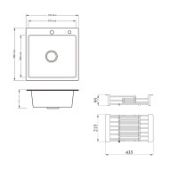 Комплект Lidz Handmade H5050H Мийка для кухні інтегрована Decor Honeycomb у комплекті з дозатором + Lidz K01G Корзина для кухонної мийки Комплект Lidz Handmade H5050H Мийка для кухні інтегрована Decor Honeycomb у комплекті з дозатором + Lidz K01G Корзина для кухонної мийки