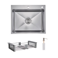 Комплект Lidz Handmade H6050H Мийка для кухні інтегрована Decor Honeycomb у комплекті з дозатором + Lidz K01G Корзина для кухонної мийки Комплект Lidz Handmade H6050H Мийка для кухні інтегрована Decor Honeycomb у комплекті з дозатором + Lidz K01G Корзина для кухонної мийки
