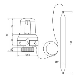 Термоголовка з виносним датчиком 30*1,5 (20-70С) Icma №992 Термоголовка з виносним датчиком 30*1,5 (20-70С) Icma №992