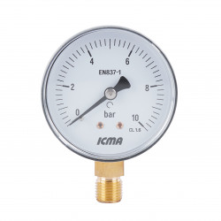 Манометр Icma 1/4" 0-10 бар, нижнє підключення №244 Манометр Icma 1/4" 0-10 бар, нижнє підключення №244