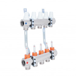 Колектор Icma 1" 5 виходів, з витратомірами №K013 Колектор Icma 1" 5 виходів, з витратомірами №K013
