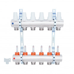 Колектор Icma 1" 6 виходів, з витратомірами №K013 Колектор Icma 1" 6 виходів, з витратомірами №K013