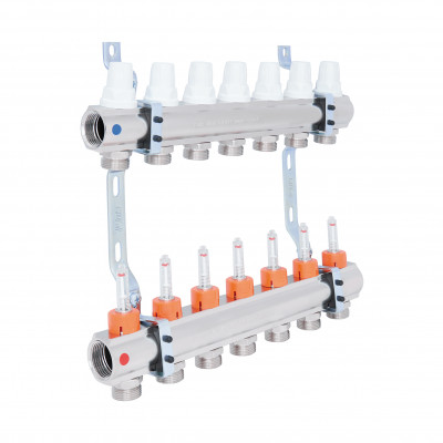 Колектор Icma 1" 7 виходів, з витратомірами №K013 Колектор Icma 1" 7 виходів, з витратомірами №K013