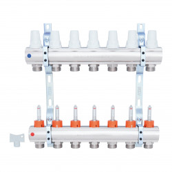 Колектор Icma 1" 7 виходів, з витратомірами №K013 Колектор Icma 1" 7 виходів, з витратомірами №K013