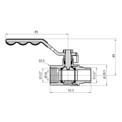Кран кульовий SD Plus 1\2" ВЗ для газу (важіль) SD605G15