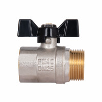 Кран кульовий SD Plus 1" ВЗ для води (метелик) SD607W25