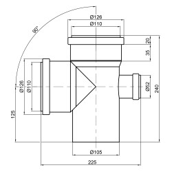 Хрестовина каналізаційна TA Sewage 110х110х110х50, 90° Хрестовина каналізаційна TA Sewage 110х110х110х50, 90°