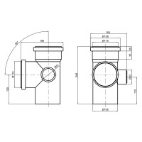 Хрестовина каналізаційна TA Sewage 110х110х110х50, 90° (права)