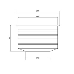 Перехід каналізаційний TA Sewage 50х72, для патрубка Перехід каналізаційний TA Sewage 50х72, для патрубка