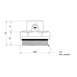 Кран маєвського 3/4 під викрутку та ключ