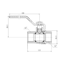 Кран кульовий SD Forte 2" ВР для газа (ручка) SF600G50 Кран кульовий SD Forte 2" ВР для газа (ручка) SF600G50