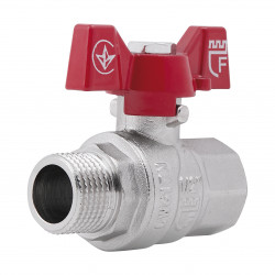 Кран кульовий 1/2" внутрішня * 1/2" зовнішня (для води) метелик Forte