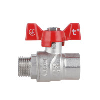 Кран кульовий 1/2" внутрішня * 1/2" зовнішня (для води) метелик Forte