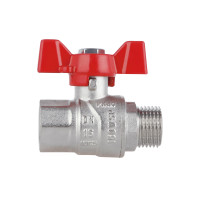 Кран кульовий 1/2" внутрішня * 1/2" зовнішня (для води) метелик Forte