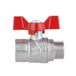 Кран кульовий 3/4" внутрішня * 3/4" зовнішня (для води) метелик Forte